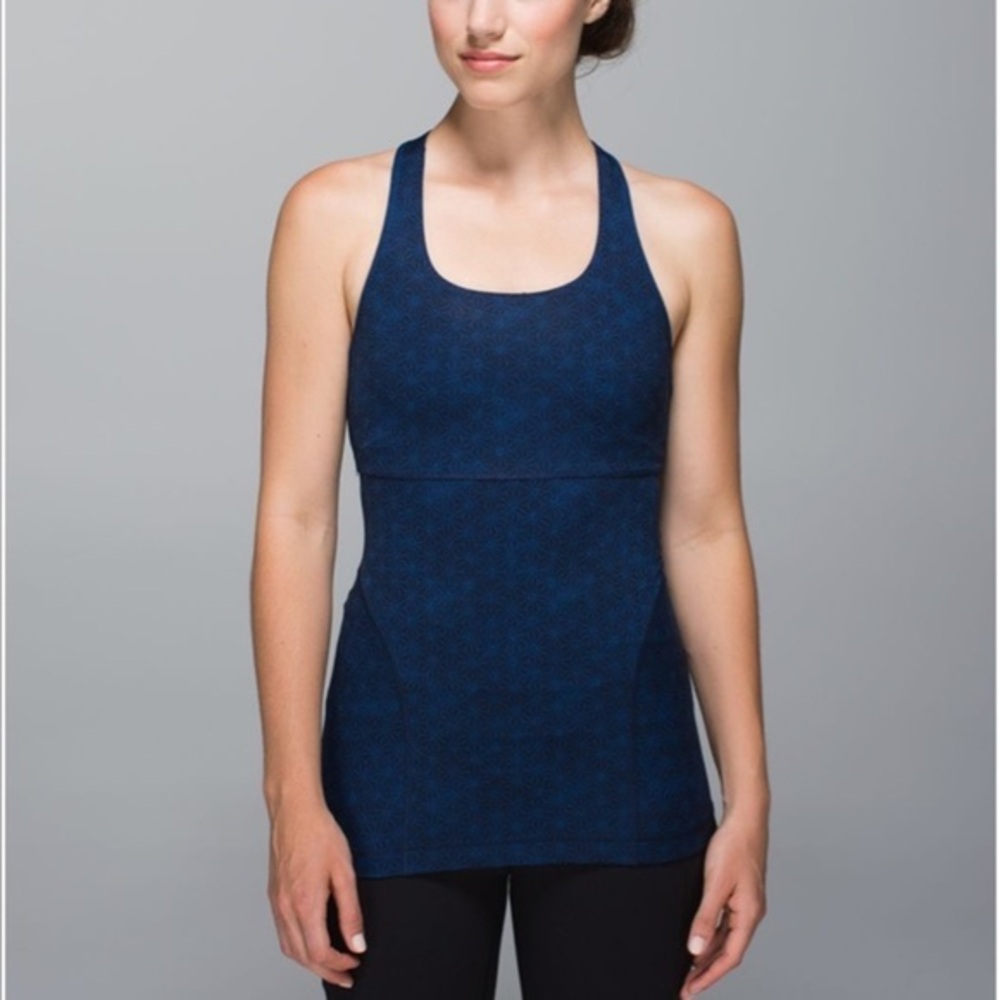 LULULEMON Power Up Tank lI Sashico Star Inkwell Rugged‎ Blue Size 4